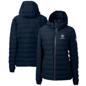 Women's Cutter & Buck Navy New Orleans Saints Americana Mission Ridge Repreve Puffer Full-Zip Jacket