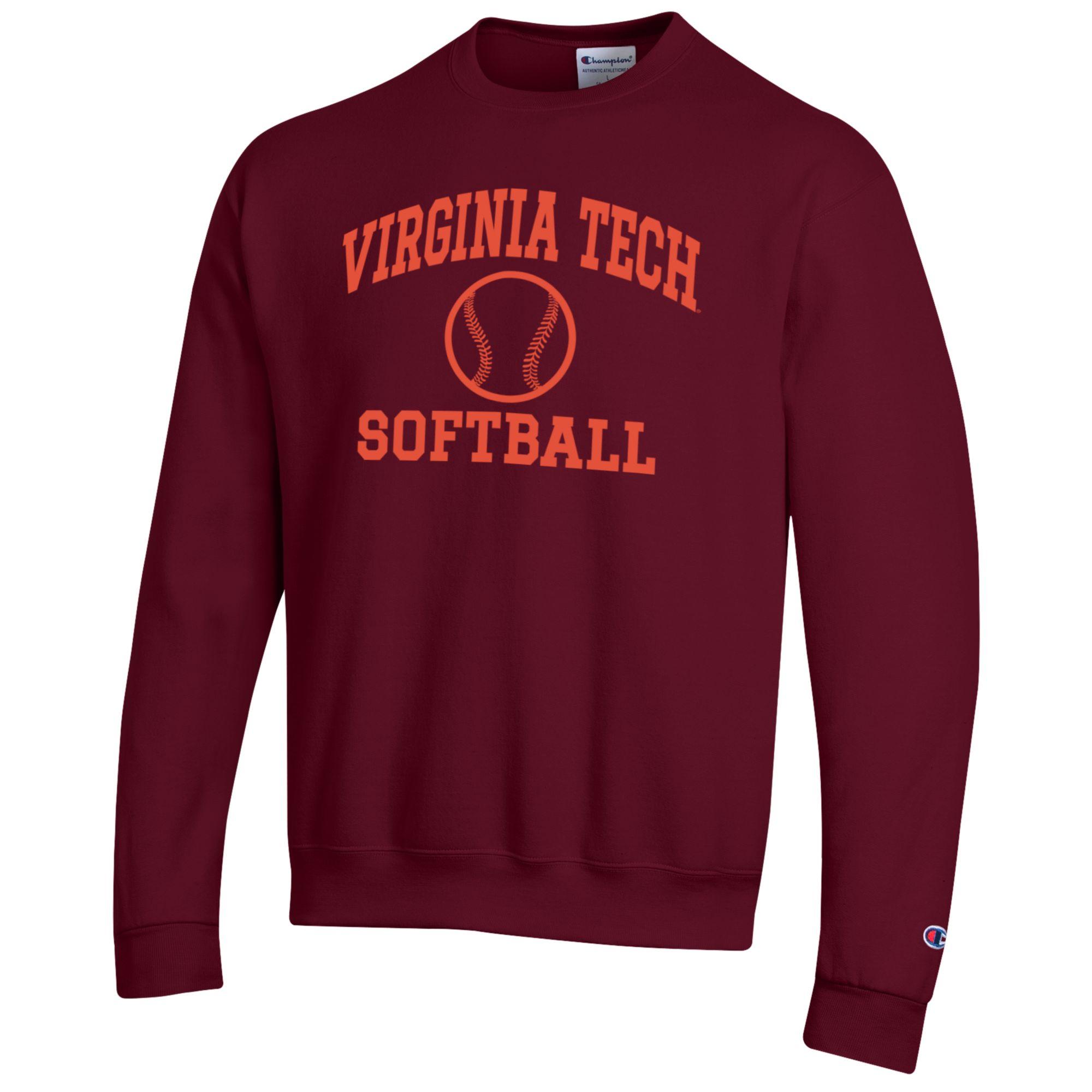 Men's Champion Maroon Virginia Tech Hokies Softball Icon Crewneck Pullover Sweatshirt - Image 3
