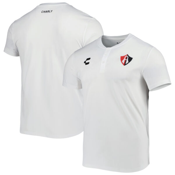 Men's Charly White/Black Club Atlas Henley Microfiber DRY FACTOR Polo