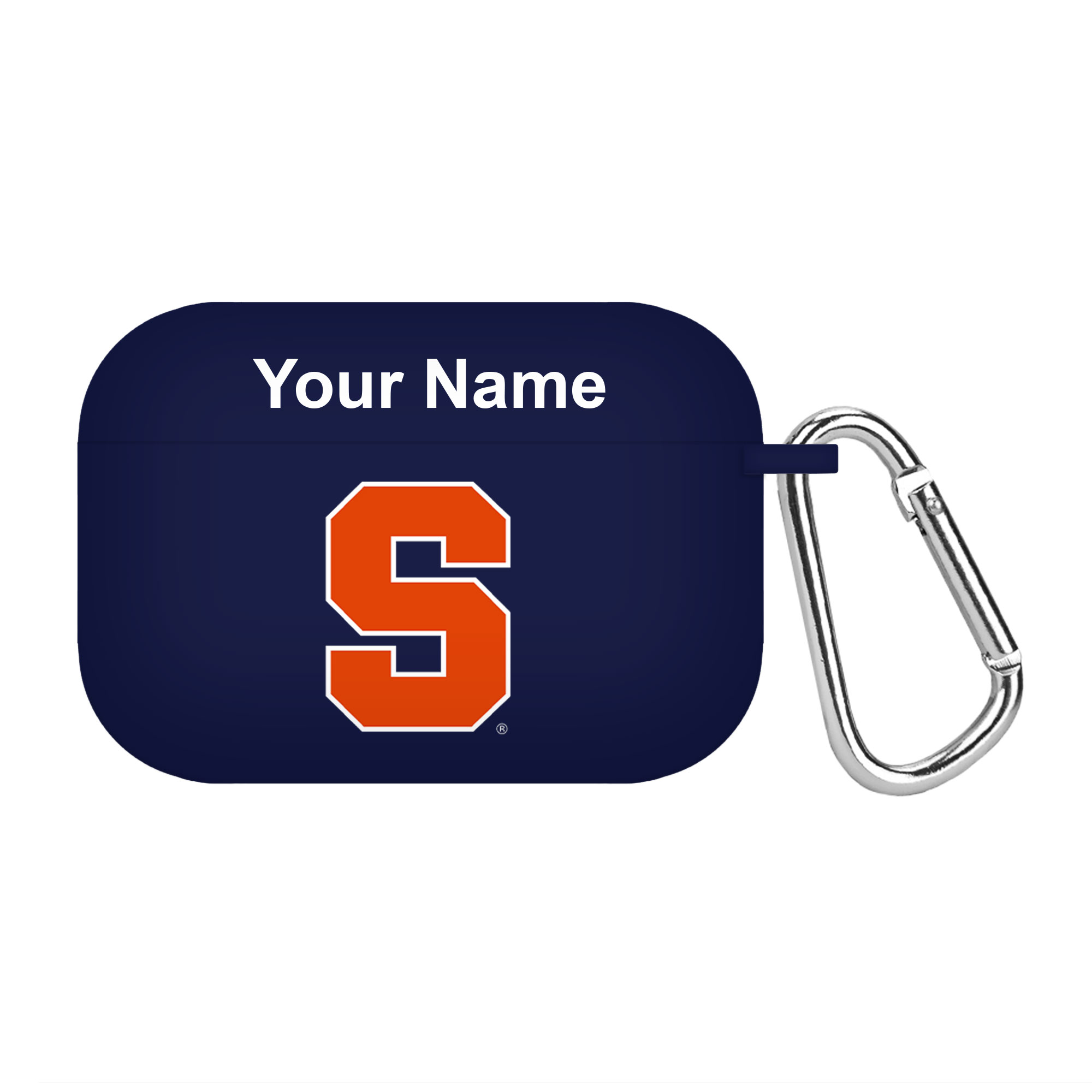 Navy Syracuse Orange Personalized AirPods Pro Case Cover - Image 2