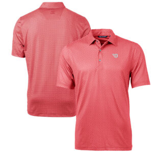 Men's Cutter & Buck Red Dayton Flyers Big & Tall Pike Banner Print Polo