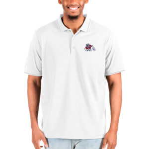 Men's Antigua White Fresno State Bulldogs Affluent Big & Tall Polo