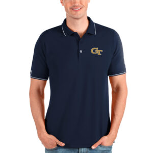 Men's Antigua Navy Georgia Tech Yellow Jackets Affluent Polo