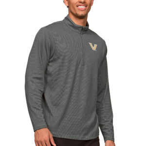 Men's Antigua Heather Charcoal Vanderbilt Commodores Epic Quarter-Zip Pullover Top