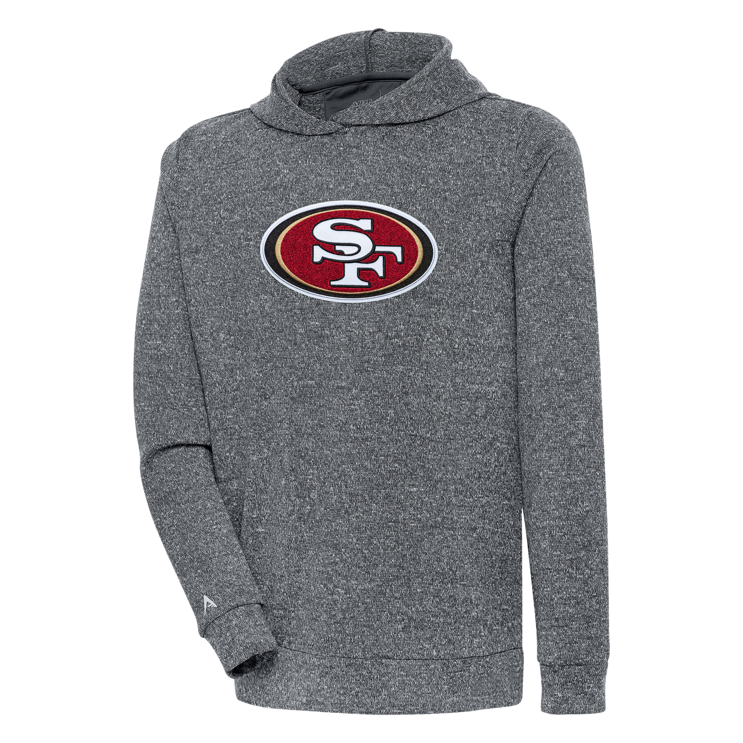 Men's Antigua Charcoal San Francisco 49ers Absolute Chenille Pullover Hoodie