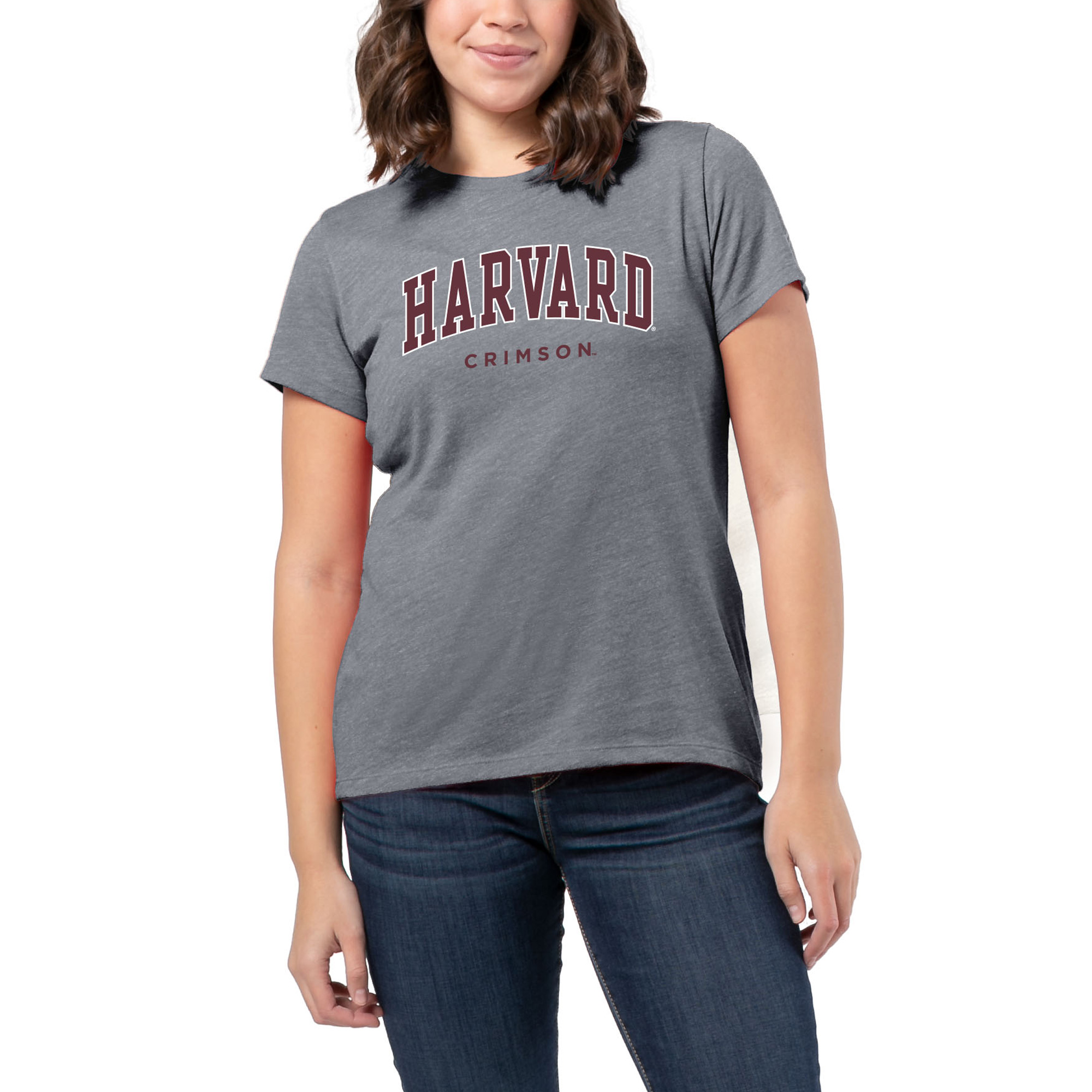 Women's League Collegiate Wear Heather Gray Harvard Crimson Intramural Classic T-Shirt