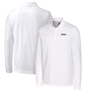 Men's Cutter & Buck White Texas Tech Red Raiders Vault Advantage Tri-Blend Pique Big & Tall Long Sleeve Polo