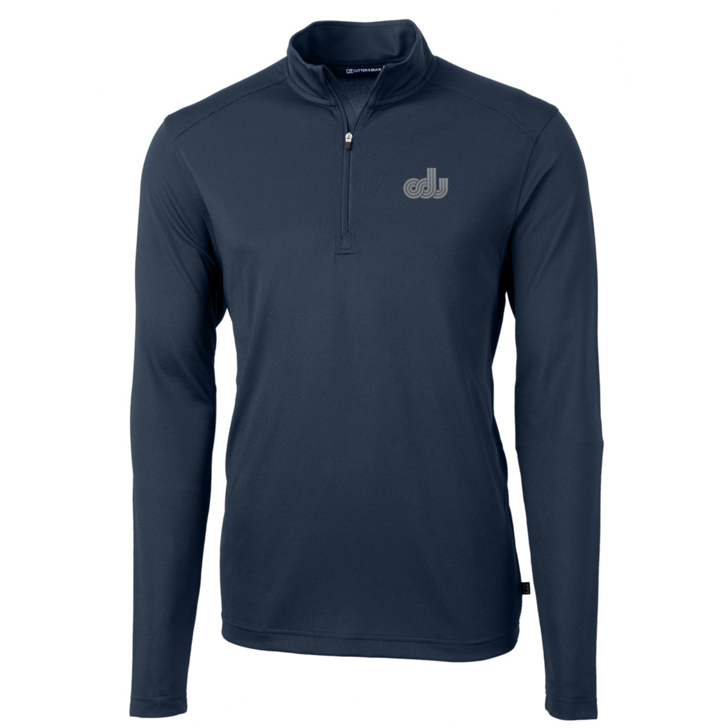 Men's Cutter & Buck Navy Old Dominion Monarchs Team Big & Tall Virtue Eco Pique Recycled Quarter-Zip Pullover Top - Image 11