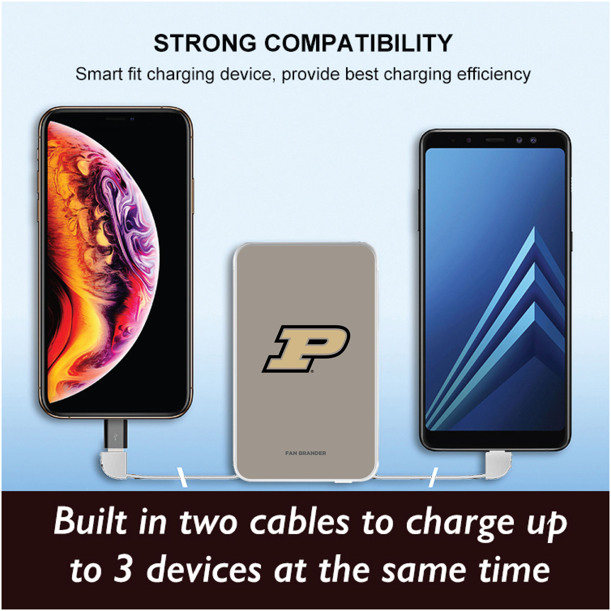 Purdue Boilermakers Solid Design 10000 mAh Portable Power Pack - Image 3