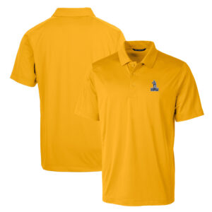 Cutter & Buck Gold Northern Arizona Lumberjacks Primary Team Logo Prospect Textured Stretch Polo