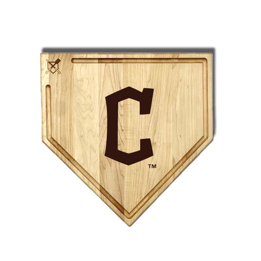 Baseball BBQ Cleveland Guardians 17'' x 17'' Home Plate Cutting Board with Trough