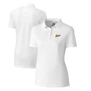 Women's Cutter & Buck White George Mason Patriots Advantage Tri-Blend Pique Polo