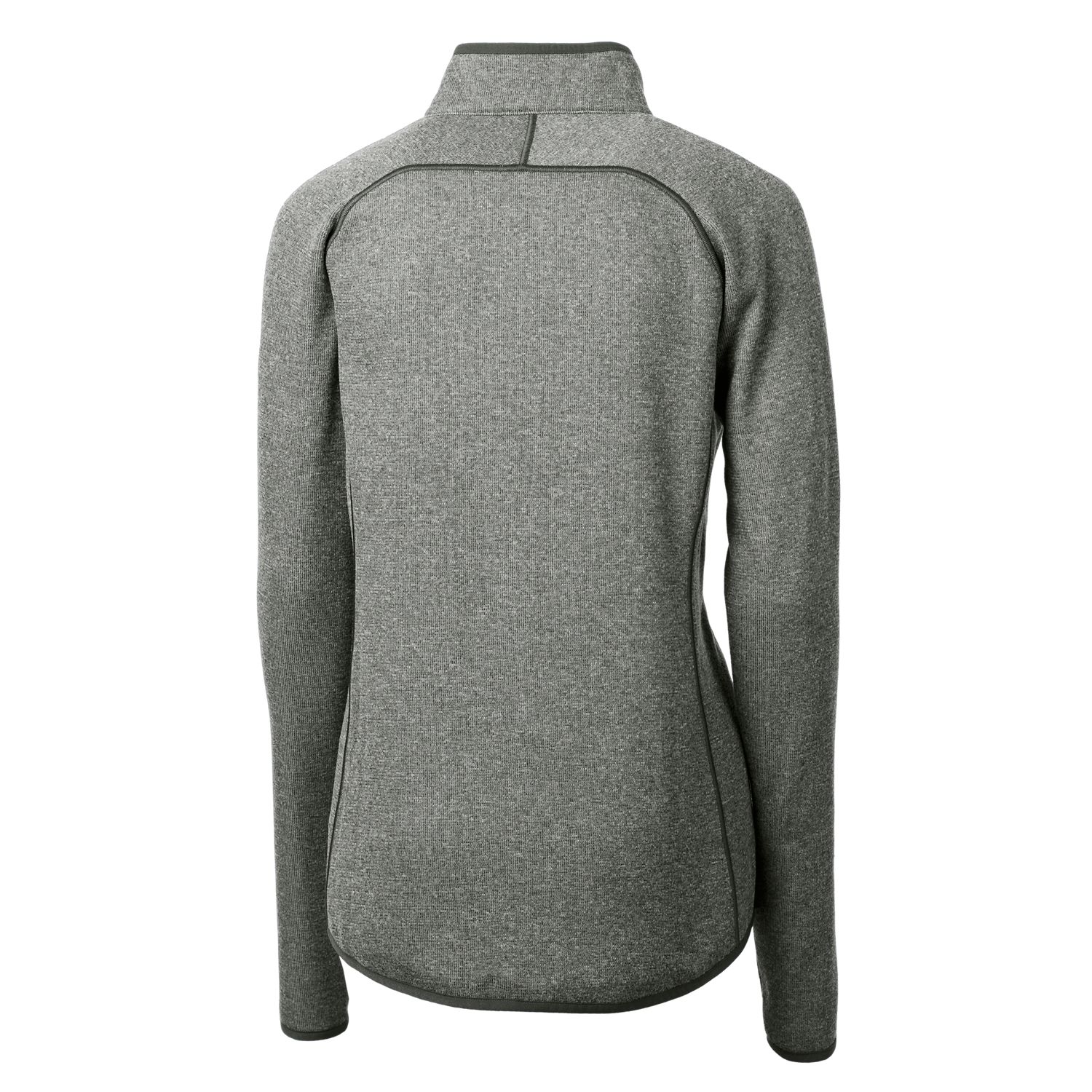 Women's Cutter & Buck Heather Gray Ole Miss Rebels Mainsail Sweater-Knit Full-Zip Jacket - Image 7