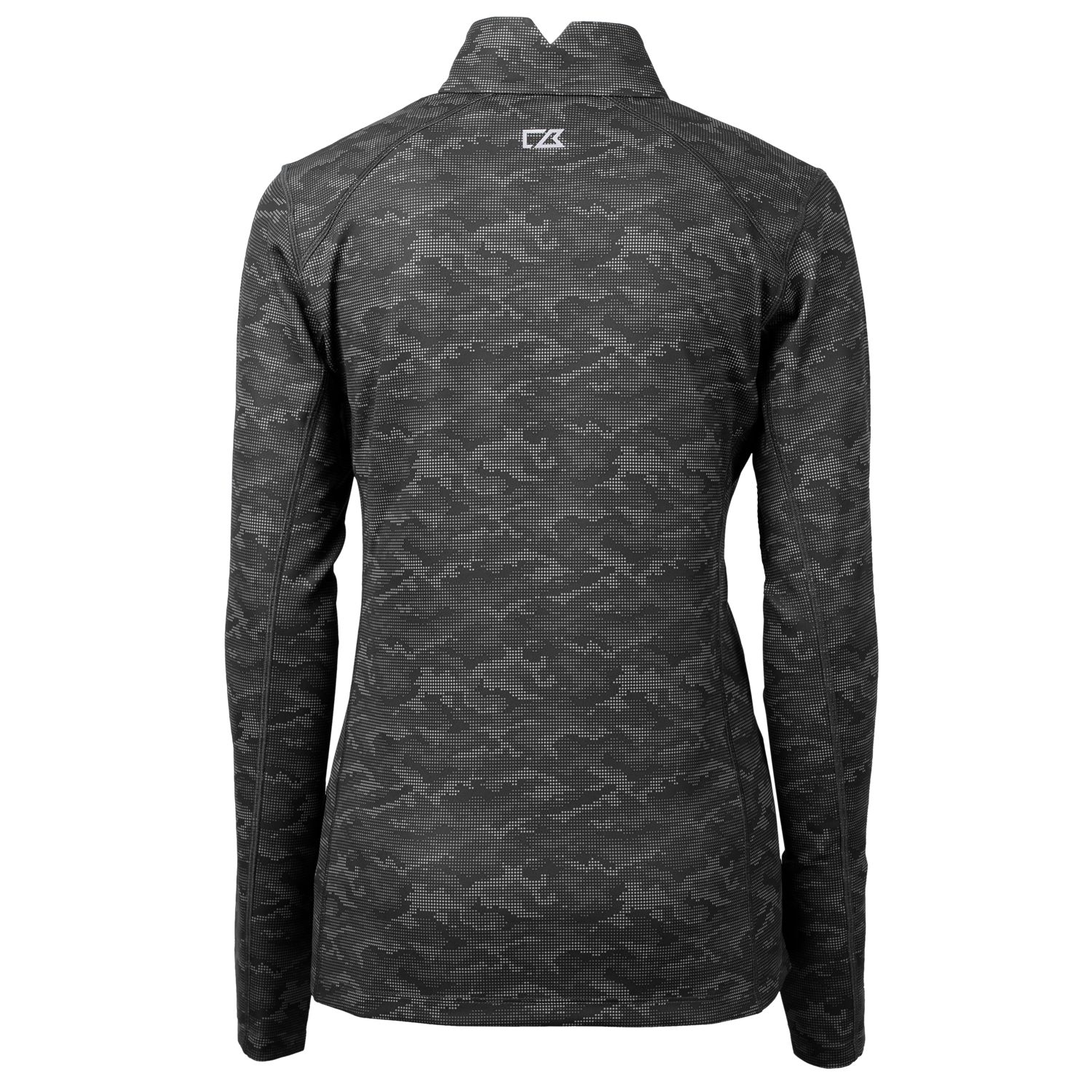 Women's Cutter & Buck Black Georgia Tech Yellow Jackets Traverse Camo Print Stretch Quarter-Zip Pullover Top - Image 4