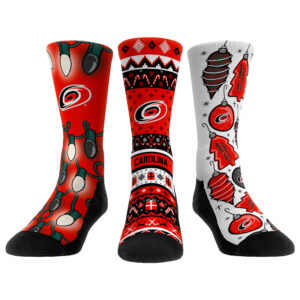 Unisex Rock Em Socks Carolina Hurricanes Holiday Three-Pack Crew Socks Set