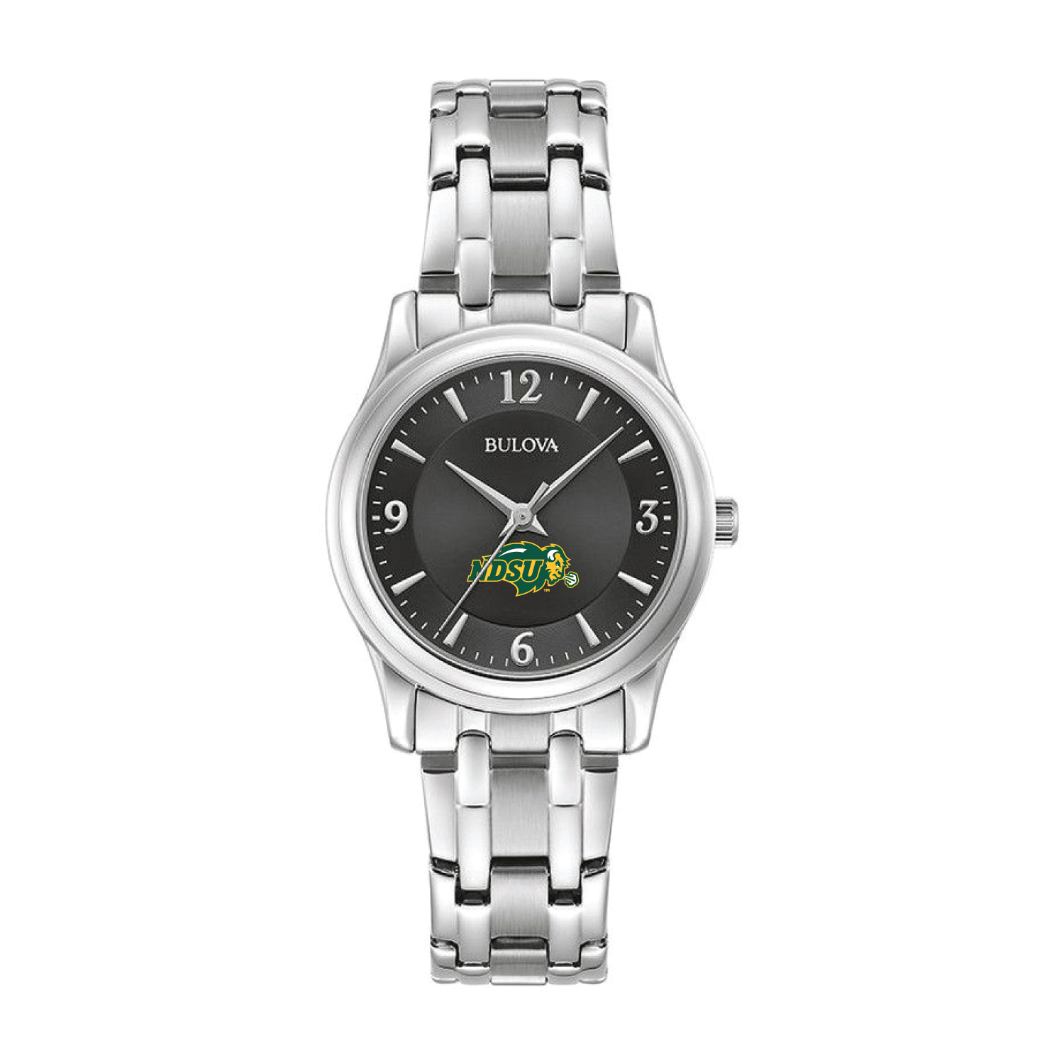 Women's Bulova Black NDSU Bison Stainless Steel Corporate Collection Watch