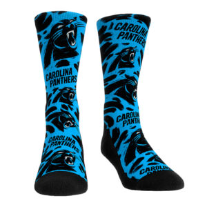 Unisex Rock Em Socks Carolina Panthers Allover Logo & Paint Crew Socks