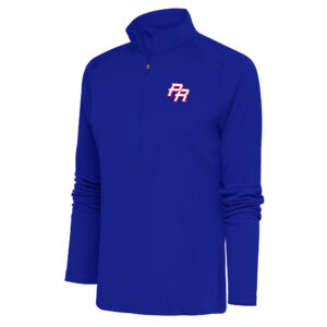 Women's Antigua Royal Puerto Rico Baseball 2023 World Baseball Classic Tribute Half-Zip Pullover Top