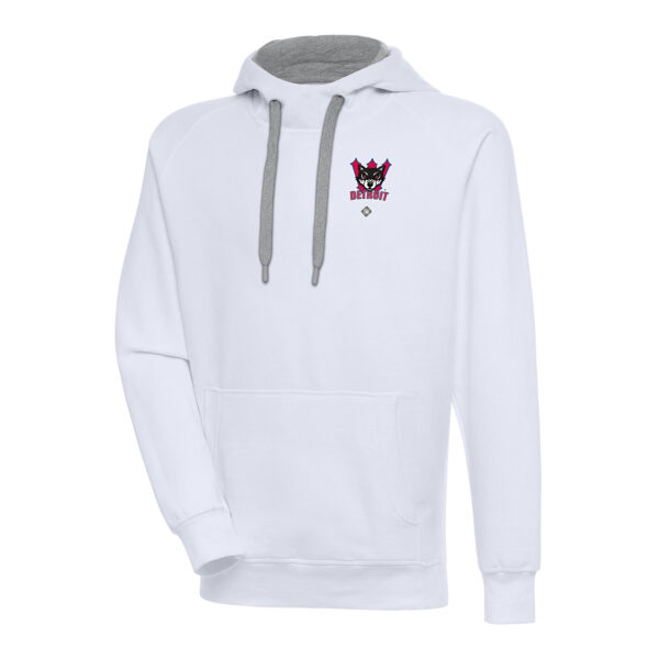 Men's Antigua White Detroit Wolves Victory Pullover Hoodie