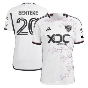 Men's adidas Christian Benteke White D.C. United 2023 The Cherry Blossom Kit Authentic Player Jersey