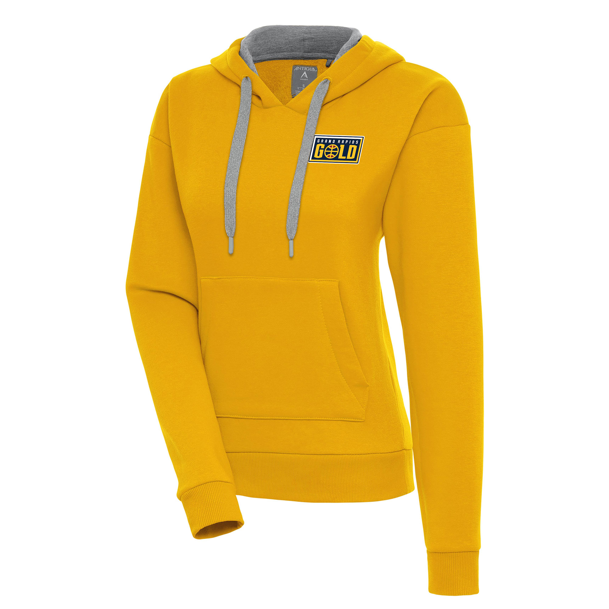 Women's Antigua Gold Grand Rapids Gold Victory Pullover Hoodie