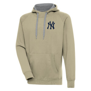 Men's Antigua  Khaki New York Yankees Victory Pullover Hoodie