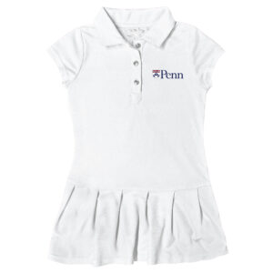 Girls Infant Garb  White Pennsylvania Quakers Caroline Cap Sleeve Polo Dress