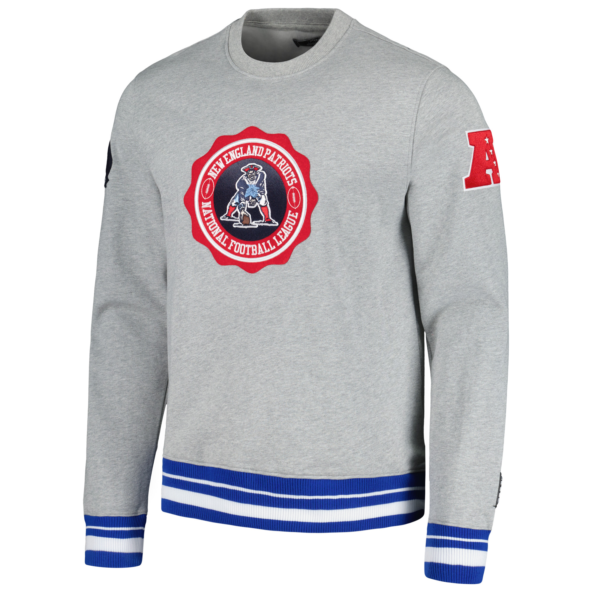 Men's Pro Standard Heather Gray New England Patriots Crest Emblem Pullover Sweatshirt - Image 6