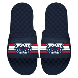 Men's ISlide Navy Florida Atlantic Owls Varsity Stripes Graphic Slide Sandals