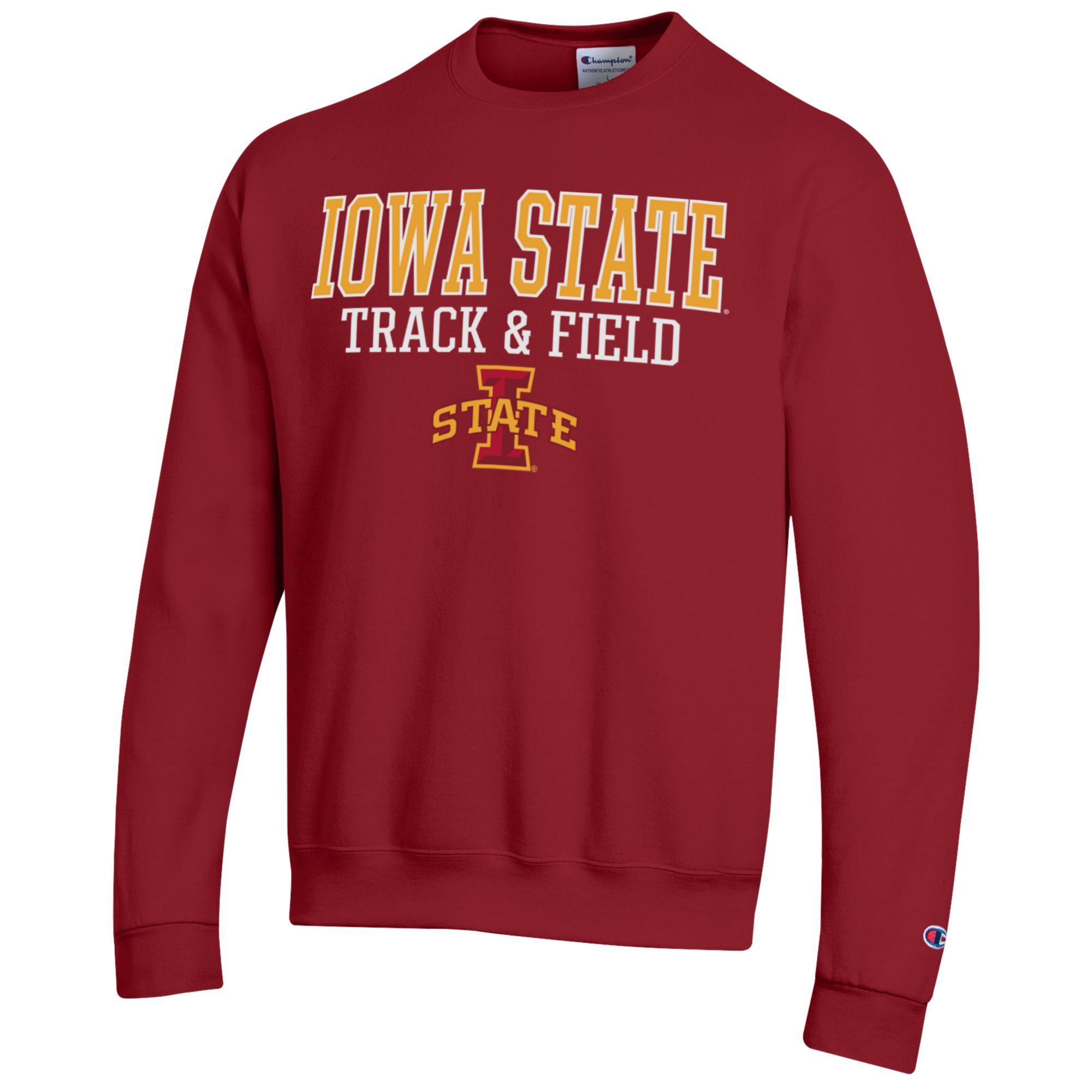Men's Champion Cardinal Iowa State Cyclones Track & Field Stack Powerblend Pullover Sweatshirt - Image 3