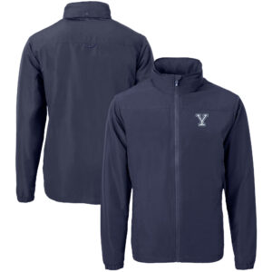 Men's Cutter & Buck  Navy Yale Bulldogs Big & Tall Charter Eco Knit Recycled Full-Zip Jacket