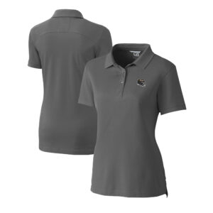 Women's Cutter & Buck  Gray Baltimore Ravens Helmet Logo Advantage DryTec Tri-Blend Pique Polo