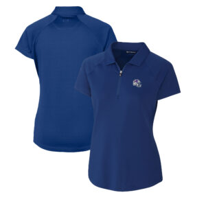 Women's Cutter & Buck  Royal Buffalo Bills Helmet Logo DryTec Forge Stretch Polo