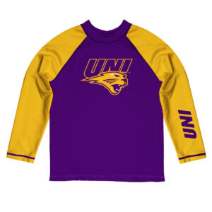 Toddler Vive La Fete  Purple/Gold Northern Iowa Panthers Solid Contrast Contrast Rash Guard