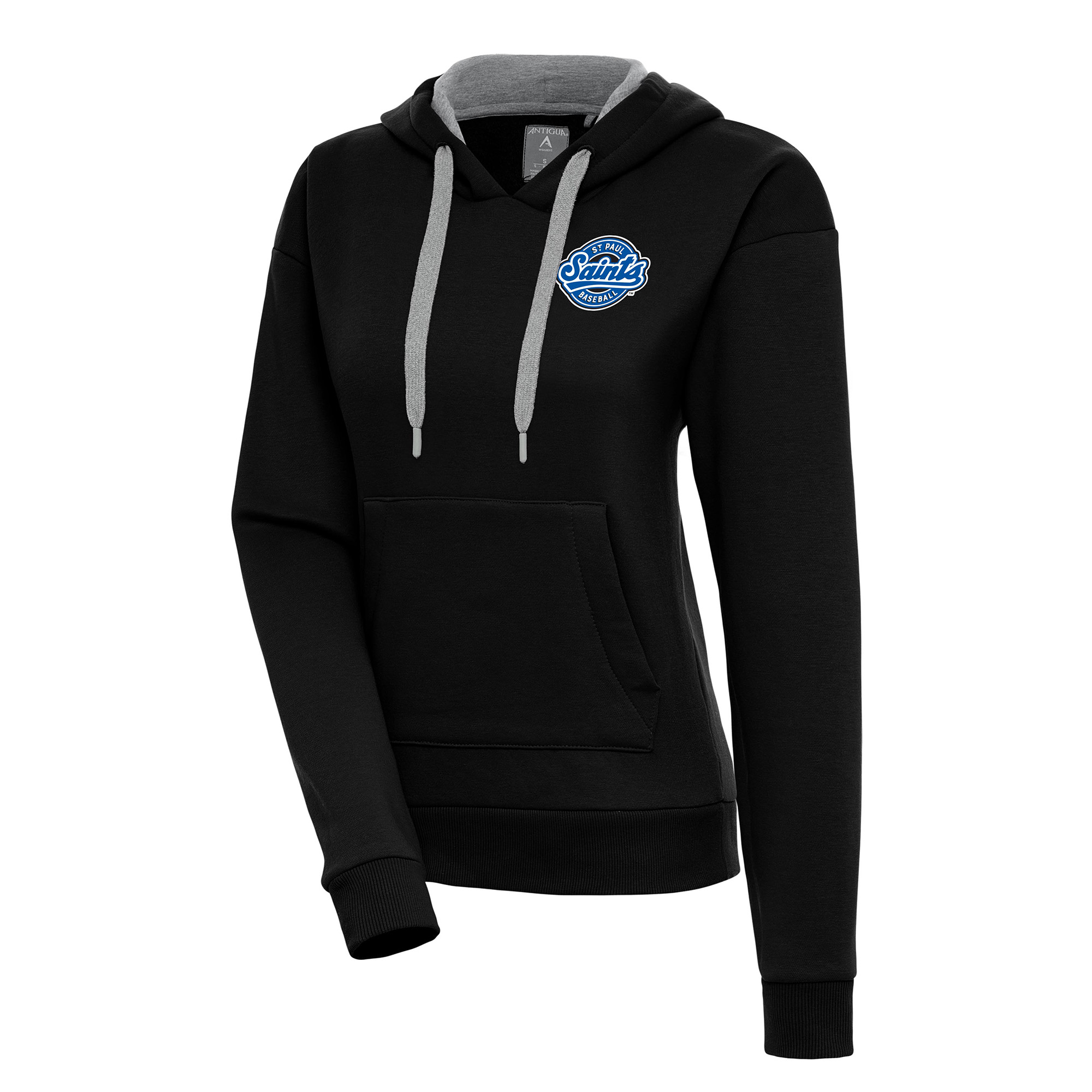 Women's Antigua Black St. Paul Saints Victory Pullover Hoodie