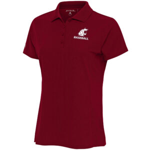 Women's Antigua  Crimson Washington State Cougars Baseball Legacy Pique Polo
