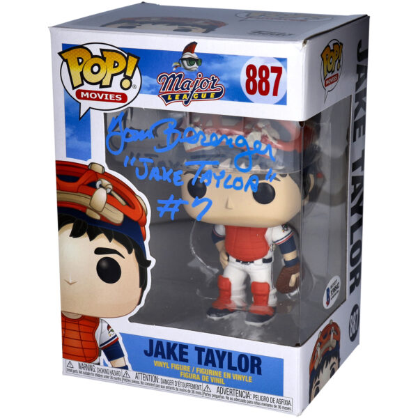 Tom Berenger Major League Autographed Jake Taylor #887 Funko Pop! with "Jake Taylor" and "#7" Inscriptions - Signed in Blue Ink - BAS