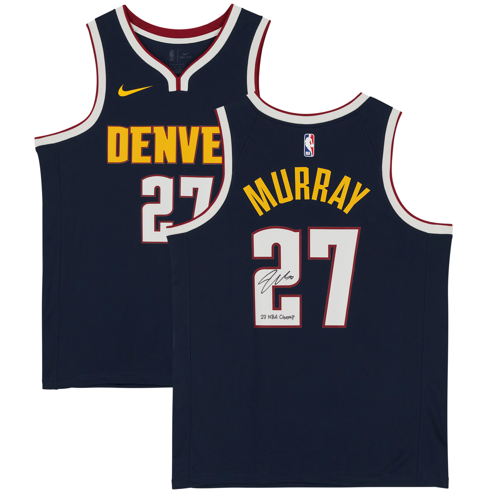 Jamal Murray Denver Nuggets Autographed 2023 NBA Finals Champions Navy Nike Icon Edition Swingman Jersey with "23 NBA Champ" Inscription - Image 6