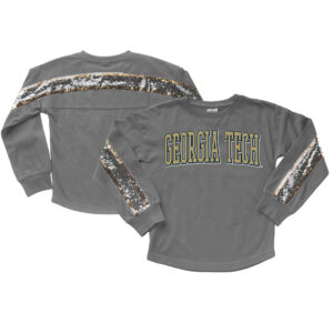Girls Youth Gameday Couture  Gray Georgia Tech Yellow Jackets Guess Who's Back Long Sleeve T-Shirt