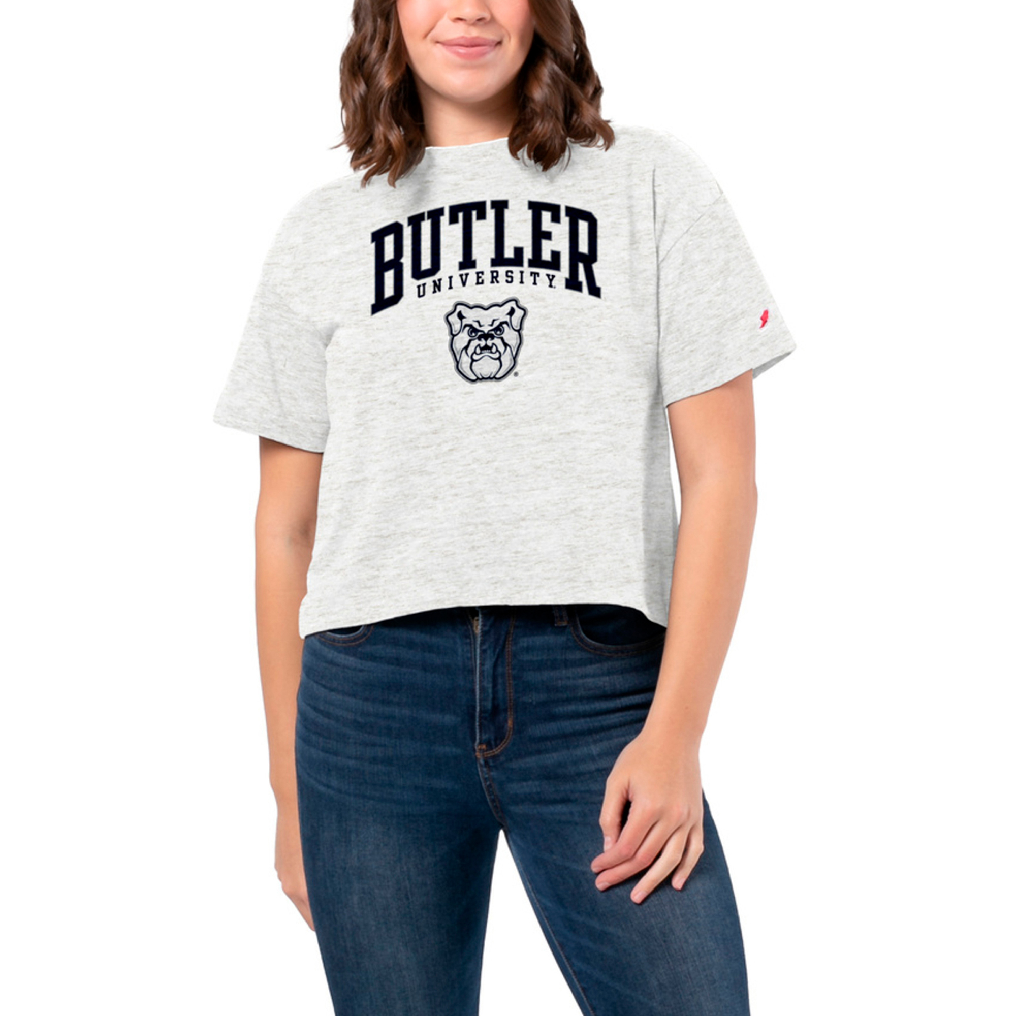 Women's League Collegiate Wear White Butler Bulldogs Intramural Midi Tri-Blend T-Shirt