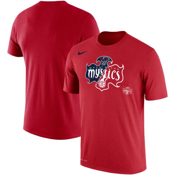 Unisex Nike Red Washington Mystics Split Logo Performance T-Shirt - Image 2