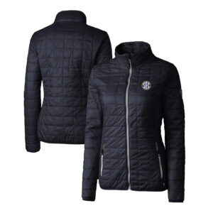 Women's Cutter & Buck  Navy SEC Gear Rainier PrimaLoft Eco Insulated Full-Zip Printed Puffer Jacket