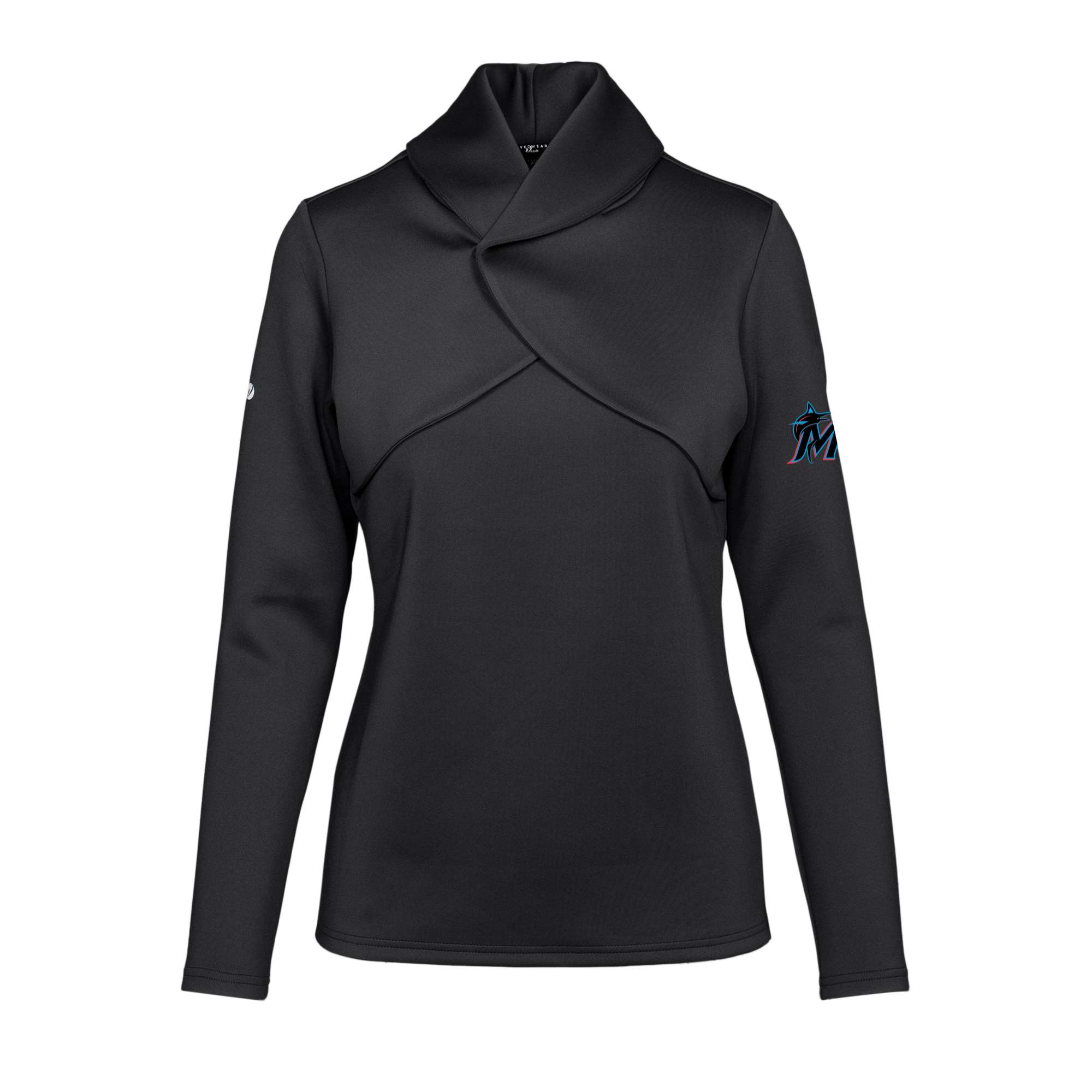 Women's Levelwear Black Miami Marlins Juliet Insignia 2.0 Pullover Sweatshirt