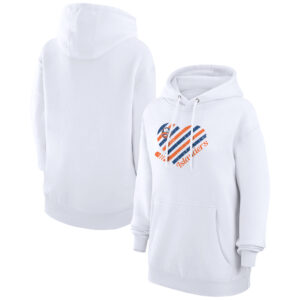 Women's G-III 4Her by Carl Banks  White New York Islanders Heart Pullover Hoodie