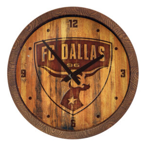 FC Dallas 20.25" Faux Debossed Barrel Top Clock
