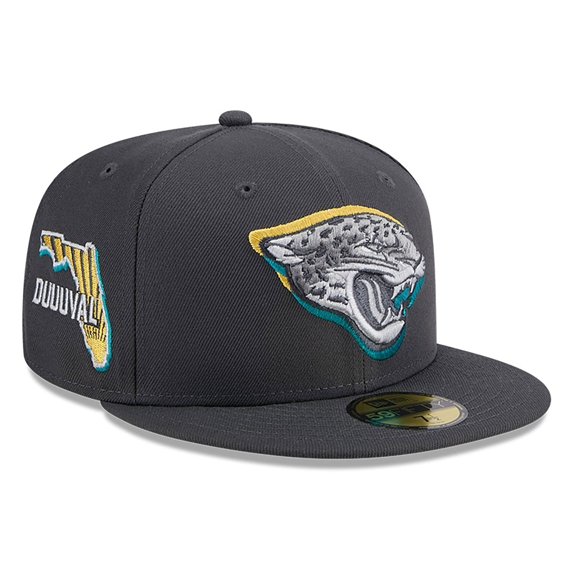 Men's New Era Graphite Jacksonville Jaguars Official 2024 NFL Draft On Stage 59FIFTY Fitted Hat