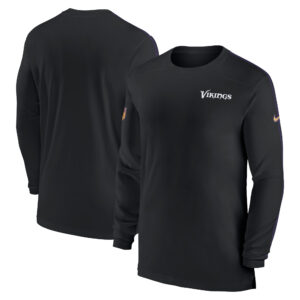 Men's Nike Black Minnesota Vikings Sideline Coach UV Performance Long Sleeve T-Shirt