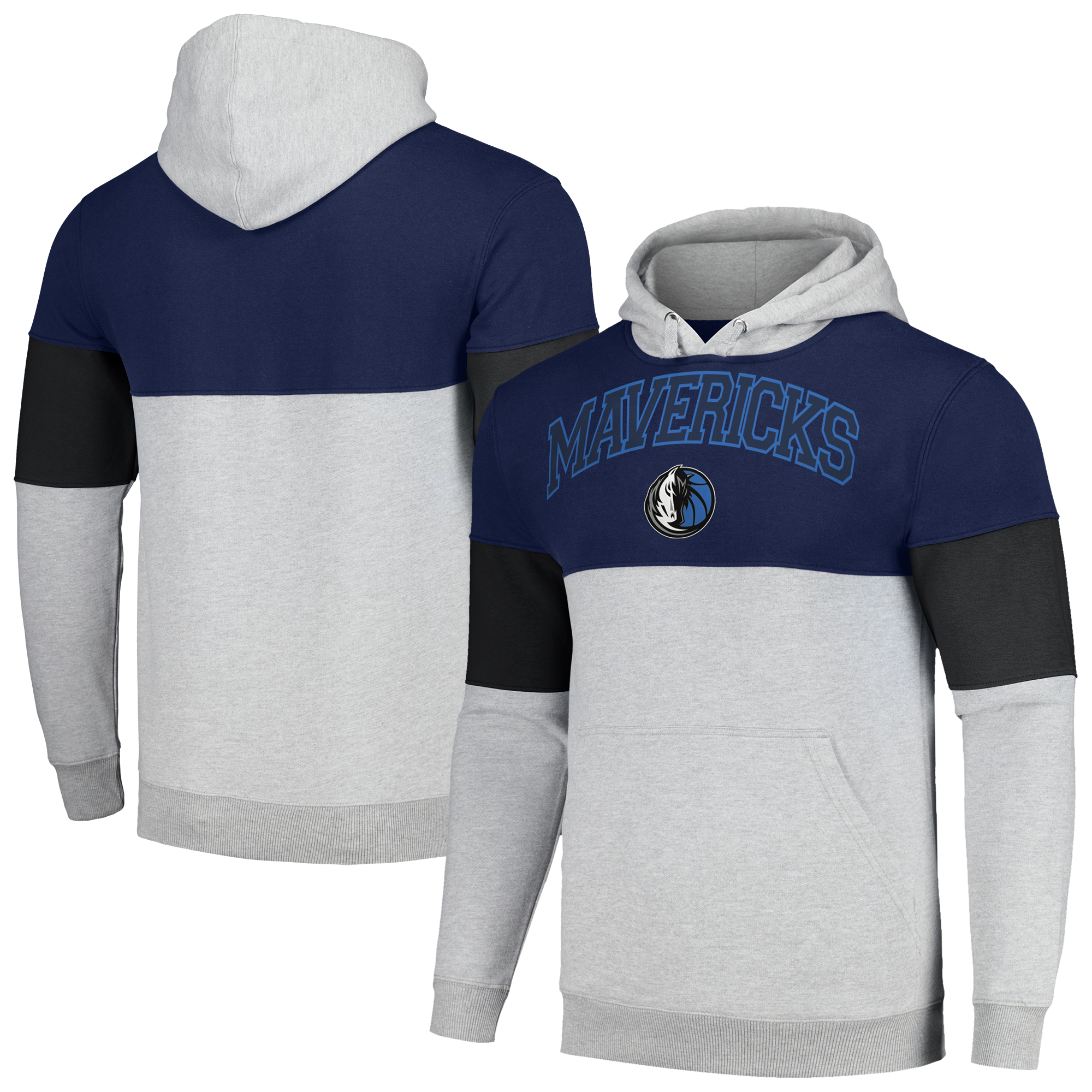 Men's Fanatics Navy/Black Dallas Mavericks Big & Tall Pullover Hoodie - Image 5