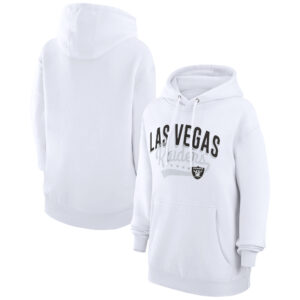 Women's G-III 4Her by Carl Banks  White Las Vegas Raiders Filigree Logo Pullover Hoodie
