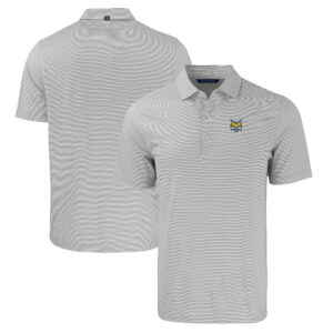 Men's Cutter & Buck  Gray/White Quinnipiac Bobcats Forge Eco Double Stripe Stretch Recycled Polo